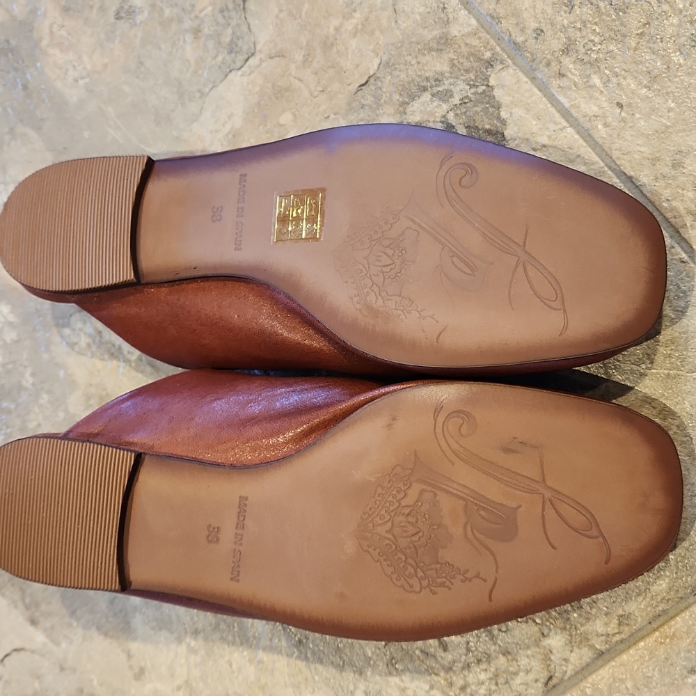 Free People Reese Leather Flat Brown Size 38 NWT - Picture 4 of 7
